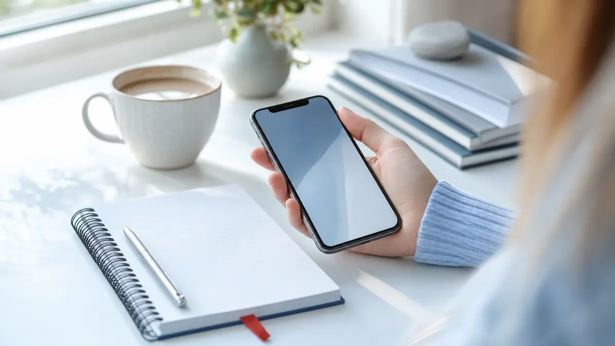 A private phone consultation setup on a bright desk